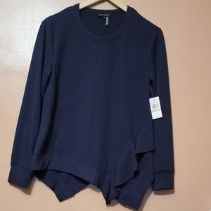 1. STATE Lunar Navy Asymmestrical Hem Sweater NWT SIZE SMALL